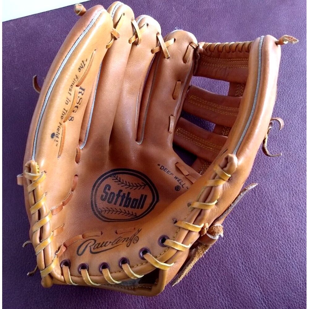 RAWLINGS RSG8 10.5 Softball Size Baseball Glove Deep‎ Well Pocket Leather LHT